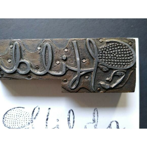 Hilda Printer Block Ink Stamp Letter Press Vintage Atlantic City Ladies Face - Picture 3 of 8